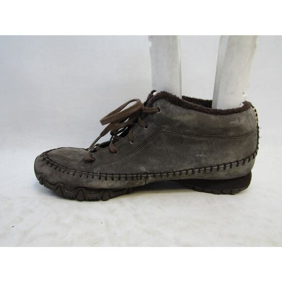 Skechers Womens Size 8.5 Brown Suede Lace Up Ankle Shoes - Picture 2 of 11